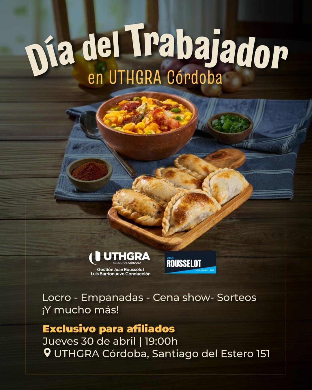 UTHGRA Córdoba celebra el Día del Trabajador con una noche especial para los afiliados